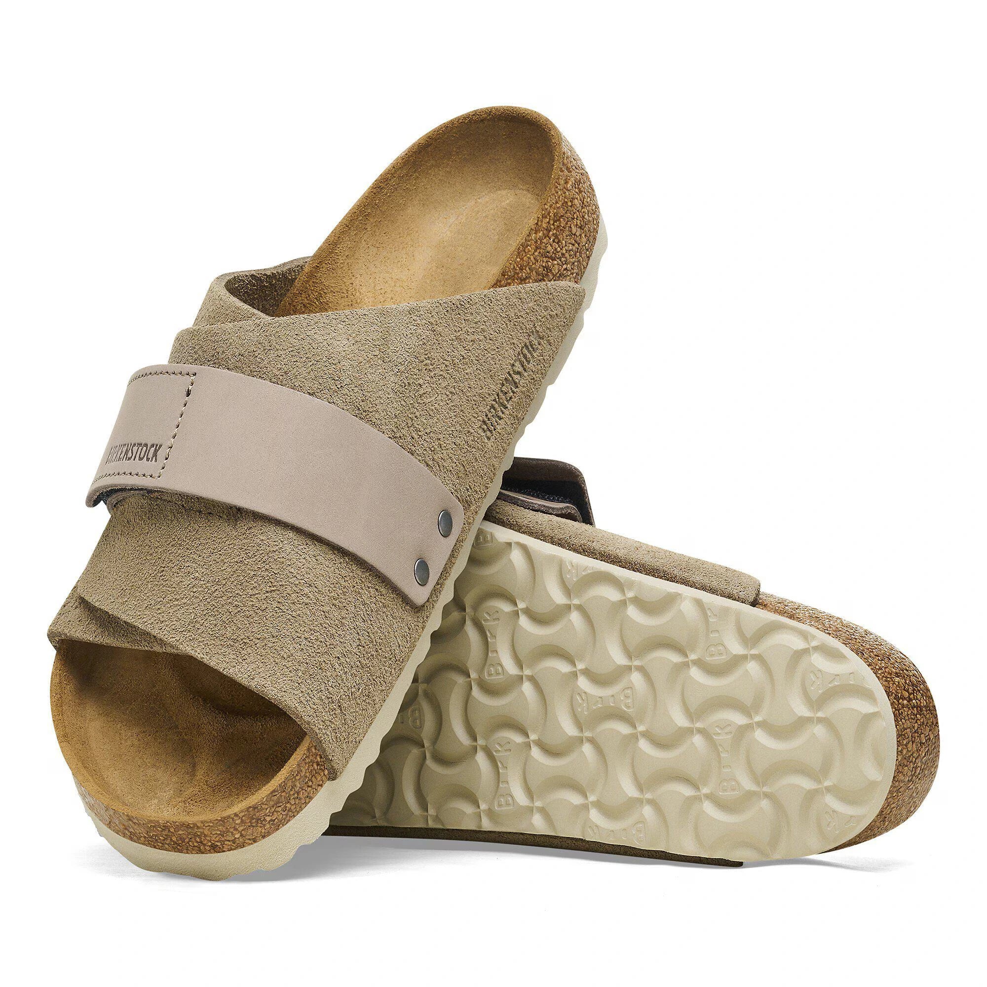 Birkenstock Kyoto Nubuck-Suede Leather sandals – factory-grade comfort slides in premium nubuck and suede, available at KiXX.