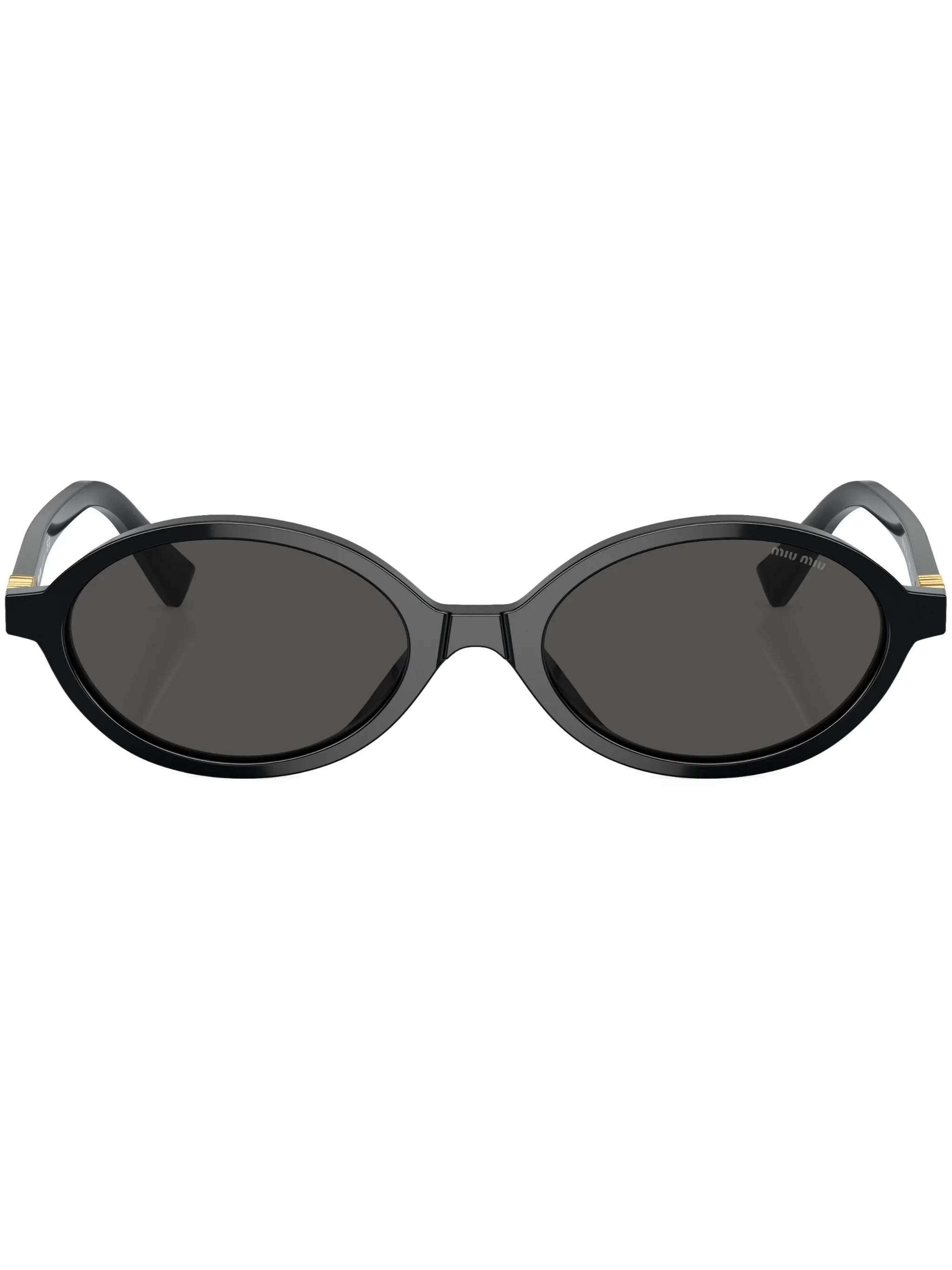 Miu Miu oval sunglasses with logo lettering in premium acetate frame