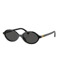 Miu Miu oval sunglasses with logo lettering in premium acetate frame