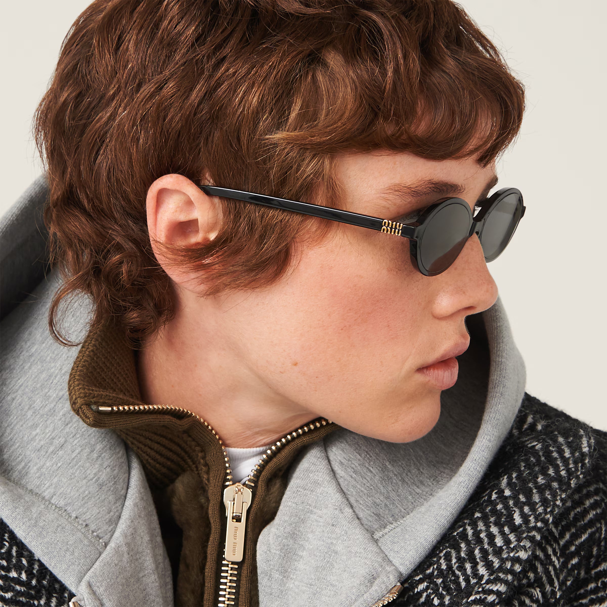 Miu Regard Sunglasses 'Slate Gray Lenses'